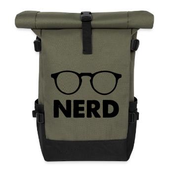 Glasses Nerd - Roll Top Backpack - olive/black - Front