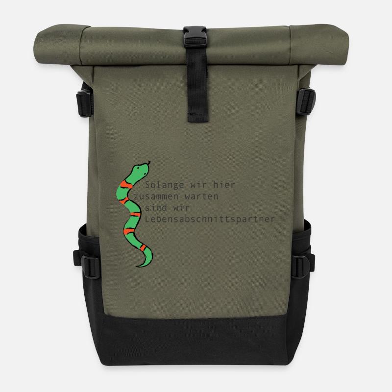 LEBENSABSCHNITTSPARTNER - Rolltop Rucksack - Olive/Schwarz