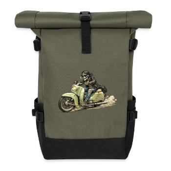 Schwalbe - Oldschool Biker IFA DDR - Sac à dos roll top - olive/noir - Devant