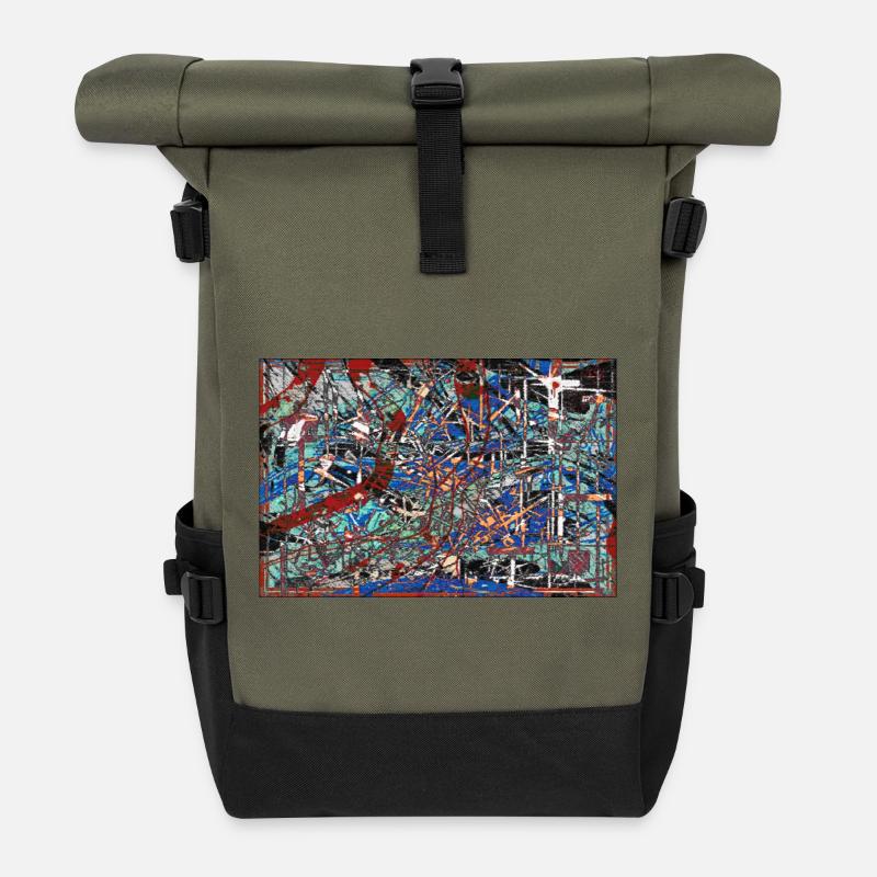 Verflochten - Rolltop Rucksack - Olive/Schwarz