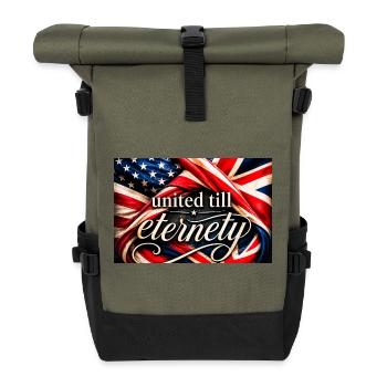 United Till Eternity Flags - Roll Top Backpack - olive/black - Front