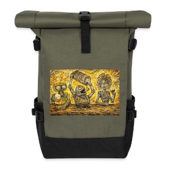 Bar of lost screws - Roll Top Backpack - olive/black - Front