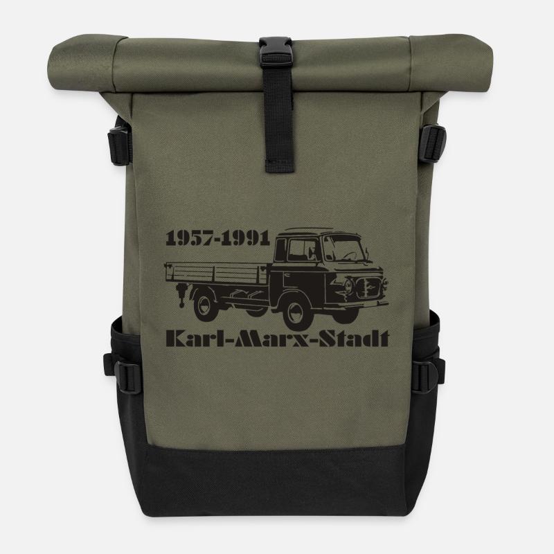 Barkas Pritsche - Rolltop Rucksack - Olive/Schwarz