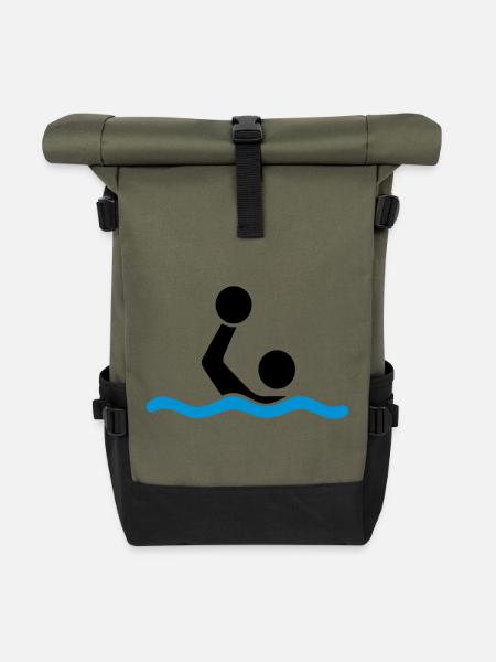 Wasserball - Rolltop Rucksack - Olive/Schwarz
