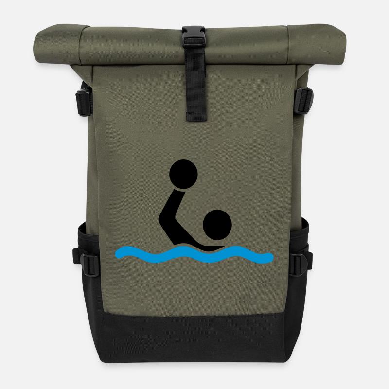 Wasserball - Rolltop Rucksack - Olive/Schwarz