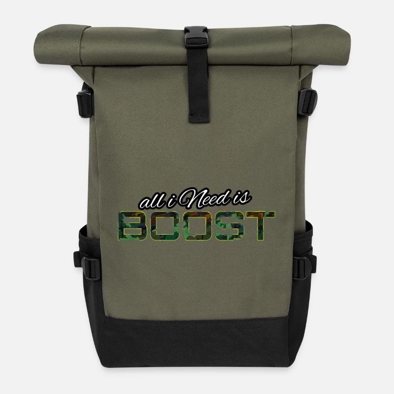 All i Need is boost - Sac à dos roll top - olive/noir