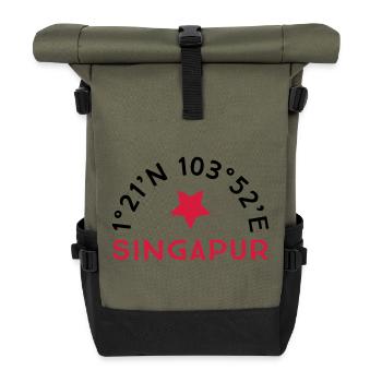 Singapur - Rolltop Rucksack - Olive/Schwarz - Vorne