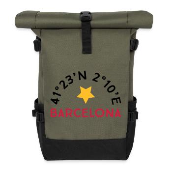 Barcelona - Rolltop Rucksack - Olive/Schwarz - Vorne