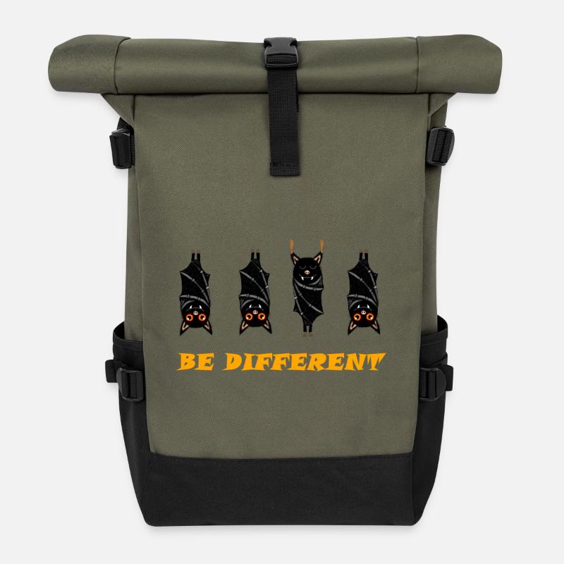 BE DIFFERENT - Roll Top Backpack - olive/black