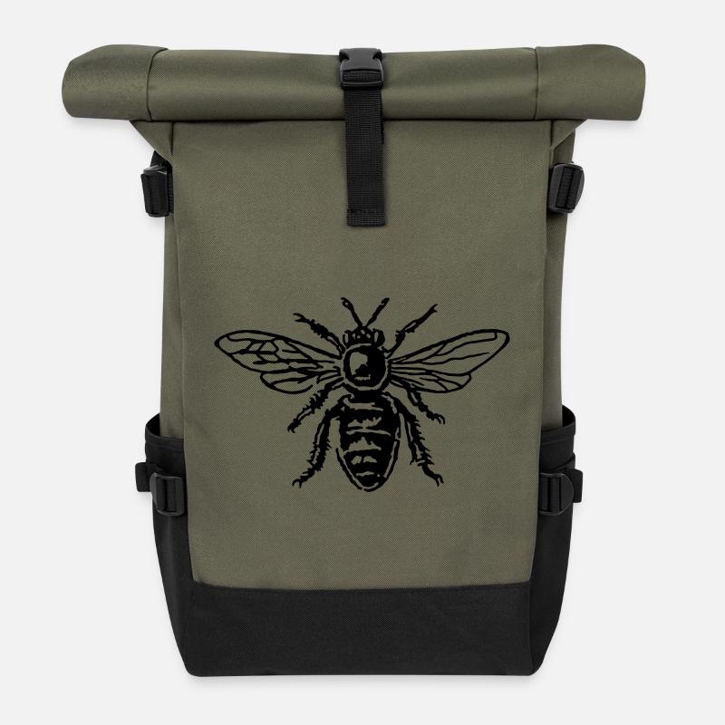 Honey Bee - Roll Top Backpack - olive/black