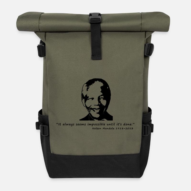 Nelson Mandela - Rolltop Rucksack - Olive/Schwarz