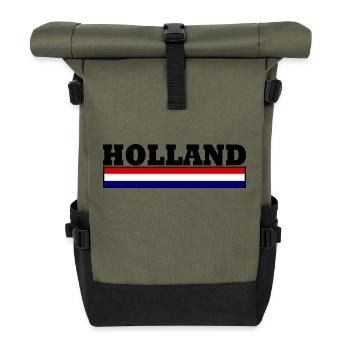 Holland Flagge - Rolltop Rucksack - Olive/Schwarz - Vorne