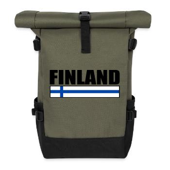 Finlande - Sac à dos roll top - olive/noir - Devant