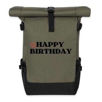 Happy Birthday Birthday Greeting Birthday Gift - Roll Top Backpack - olive/black - Front