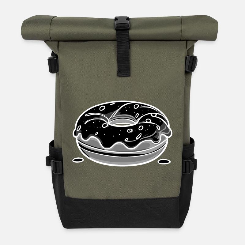 Donut - white - Rolltop Rucksack - Olive/Schwarz