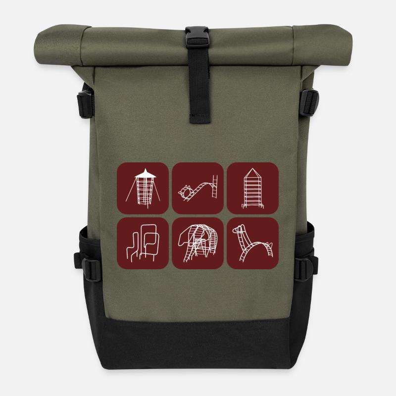 Ungarn Playground scapes - Rolltop Rucksack - Olive/Schwarz