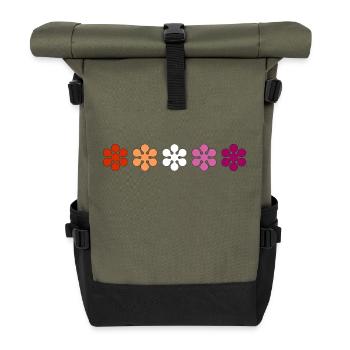 Subtiler lesbischer Stolz - Rolltop Rucksack - Olive/Schwarz - Vorne
