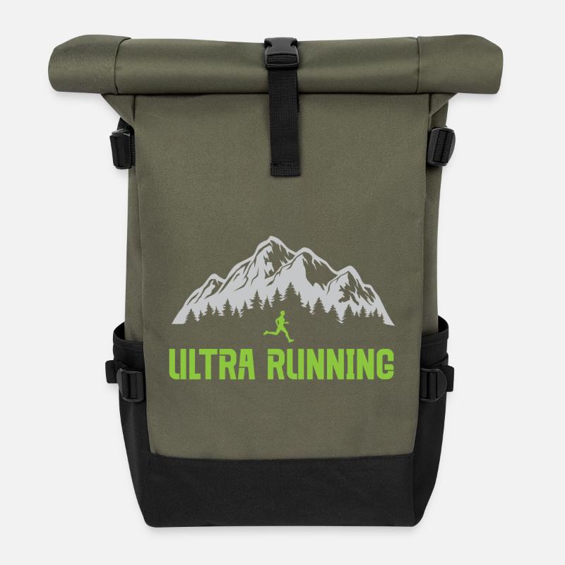 Ultra course à pied - Sac à dos roll top - olive/noir