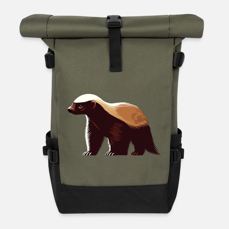 Honigdachs - Rolltop Rucksack - Olive/Schwarz