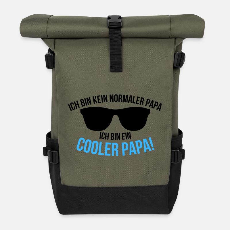 I'm a cool dad saying - Roll Top Backpack - olive/black