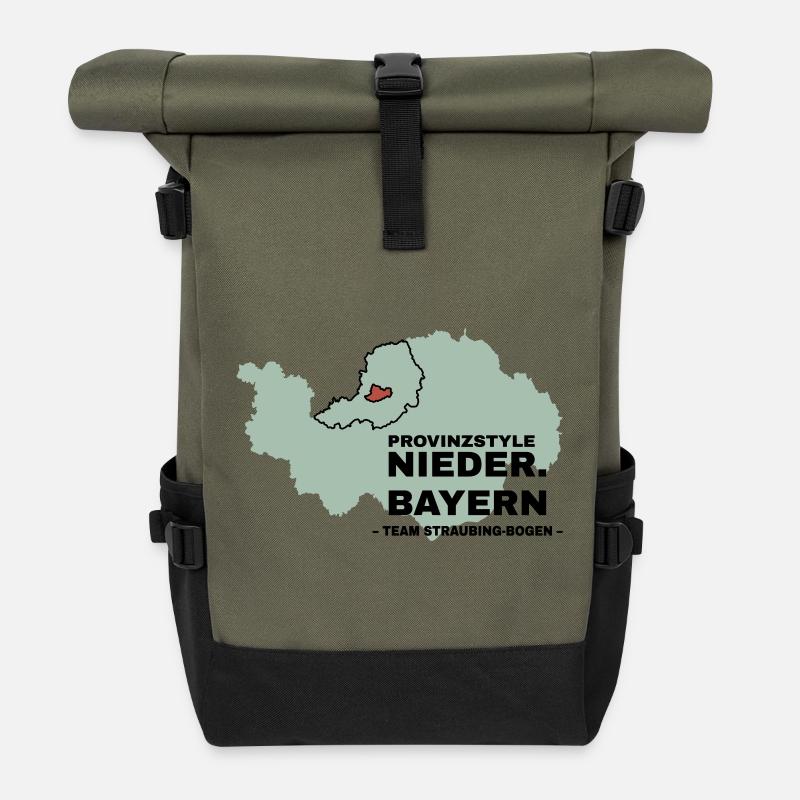 Niederbayern | STRAUBING-BOGEN - Rolltop Rucksack - Olive/Schwarz