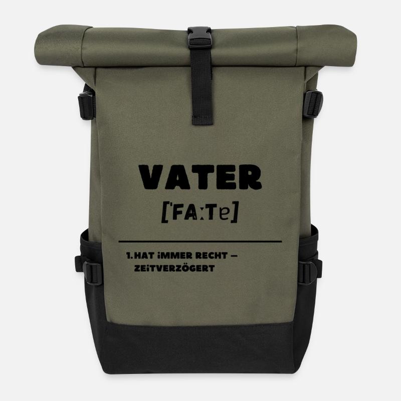 Vater Definition Hat immer Recht zeitverzögert - Rolltop Rucksack - Olive/Schwarz