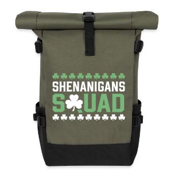 Shenanigans Squad Shamrock Tee - Roll Top Backpack - olive/black - Front