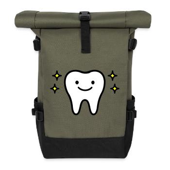 Tooth Cute - Roll Top Backpack - olive/black - Front