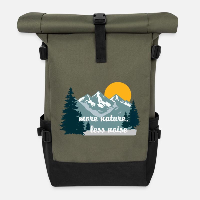 Plus de nature Moins de bruit - Sac à dos roll top - olive/noir