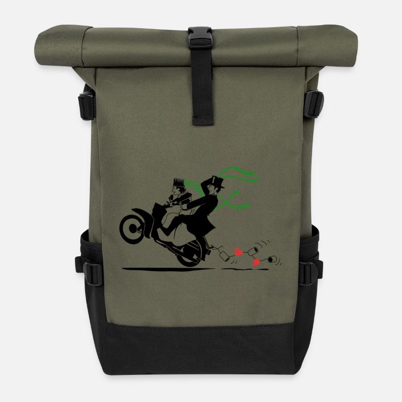 SERBSKI KVASS - Sac à dos roll top - olive/noir