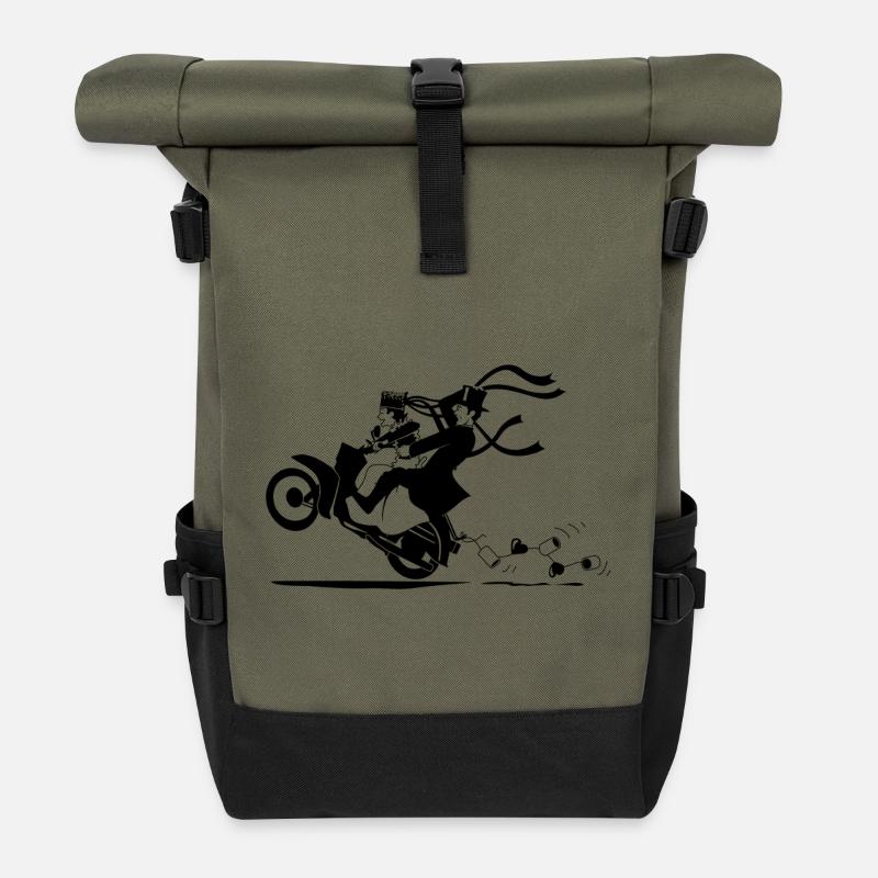 SERBSKI KVASS - Roll Top Backpack - olive/black