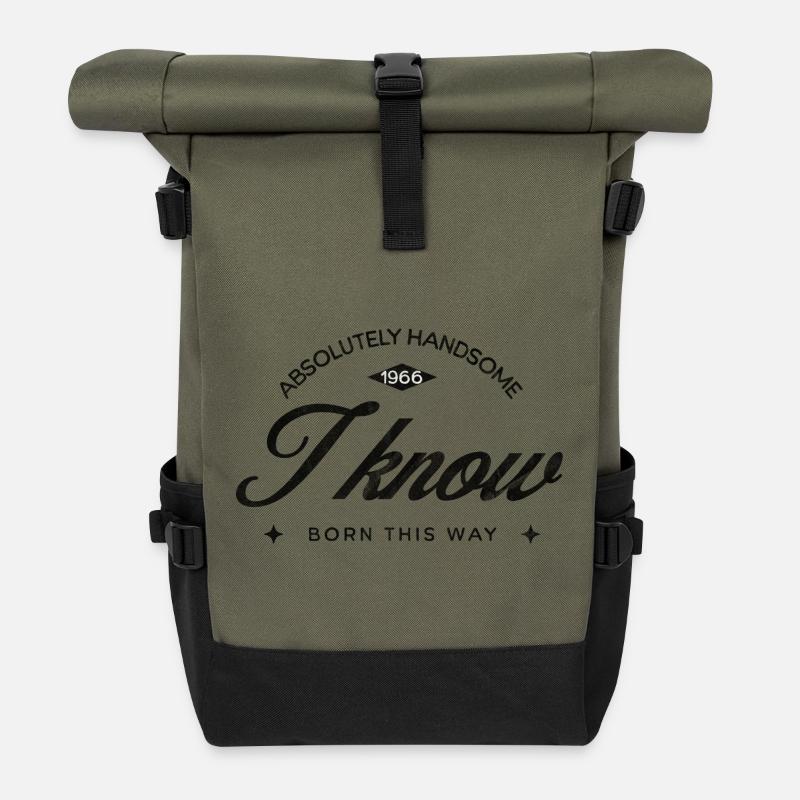 Vintage Born This Way – Absolutely Handsome 60 - Rolltop Rucksack - Olive/Schwarz