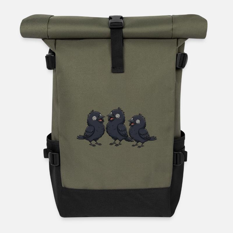 Trois frères Corbeau - Sac à dos roll top - olive/noir