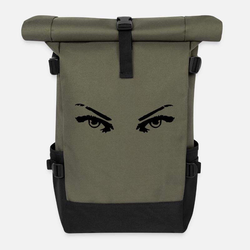 eyes 01 - Roll Top Backpack - olive/black