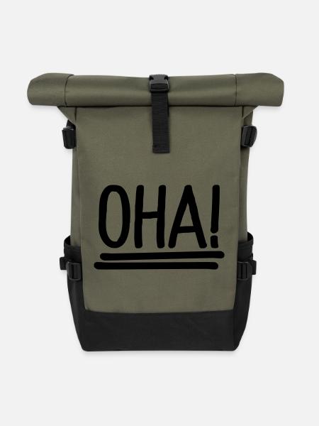 oha - Rolltop Rucksack - Olive/Schwarz