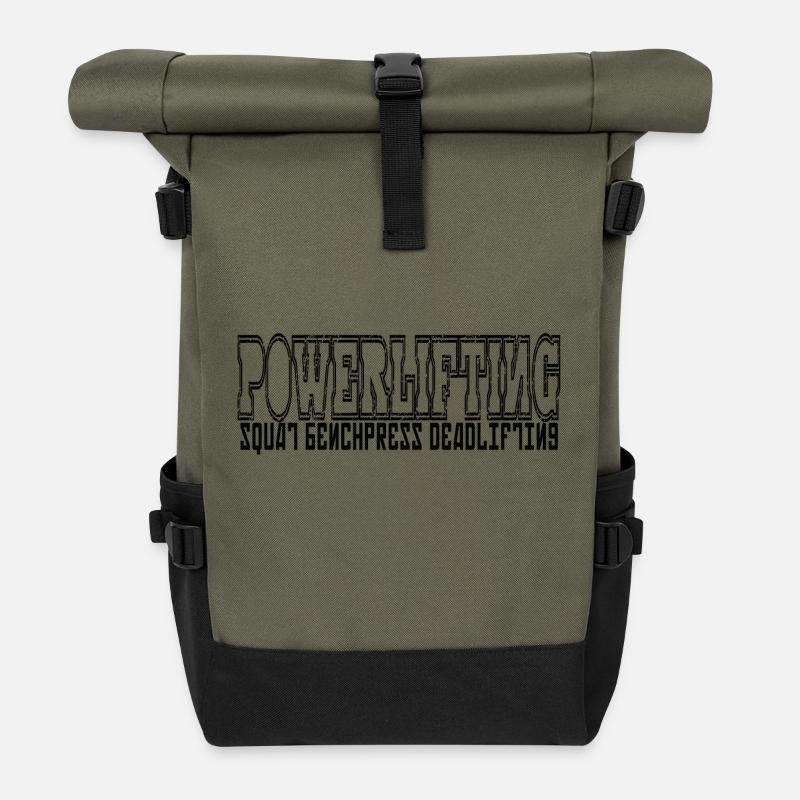 einfacher Kraftdreikampf - Rolltop Rucksack - Olive/Schwarz