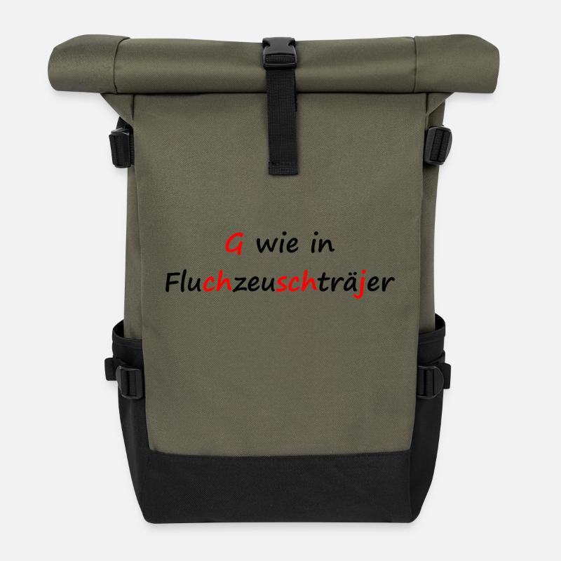 Fluchzeuschträjer Spruch / Dialekt / Kölsch - Rolltop Rucksack - Olive/Schwarz