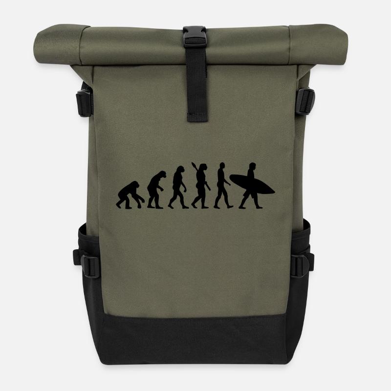 Evolution surfing - Roll Top Backpack - olive/black