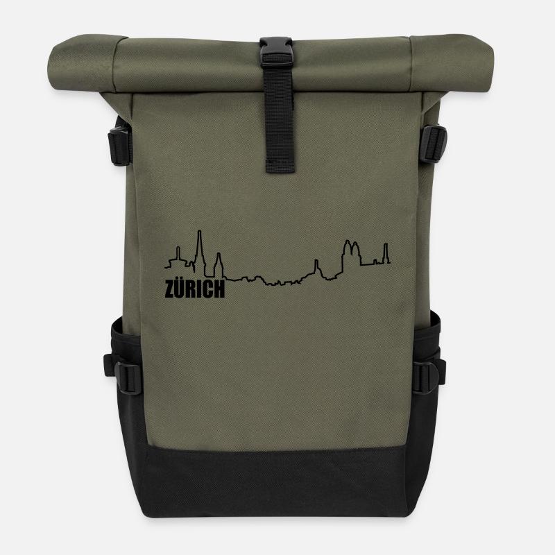zürich - Rolltop Rucksack - Olive/Schwarz