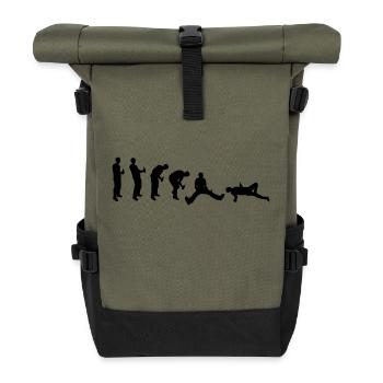 Drunk evolution - Rolltop Rucksack - Olive/Schwarz - Vorne