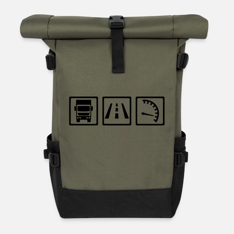 LKW - Rolltop Rucksack - Olive/Schwarz
