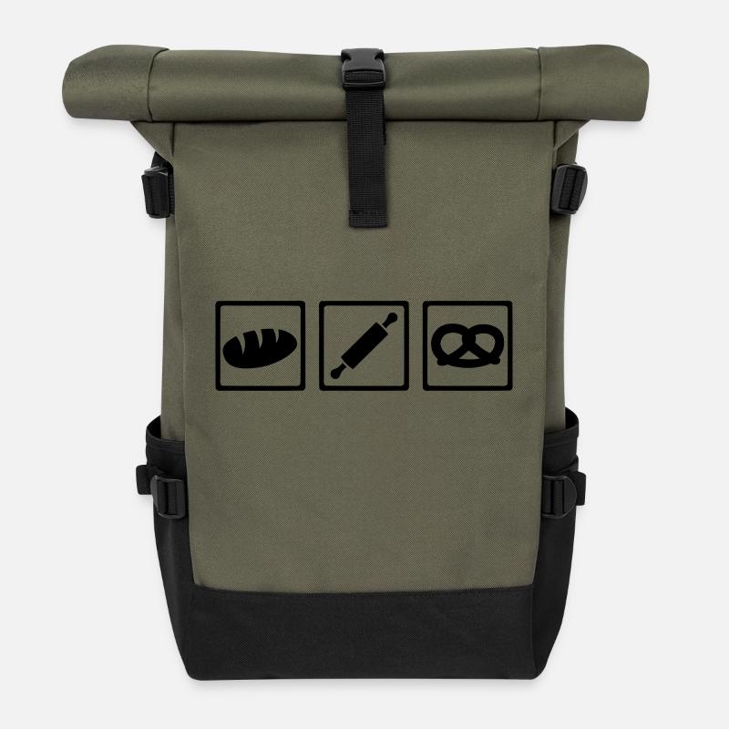Bäcker - Rolltop Rucksack - Olive/Schwarz
