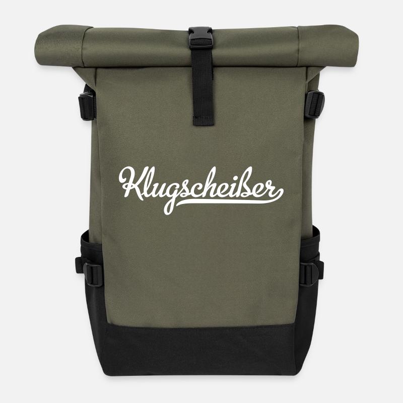 Klugscheißer - Rolltop Rucksack - Olive/Schwarz