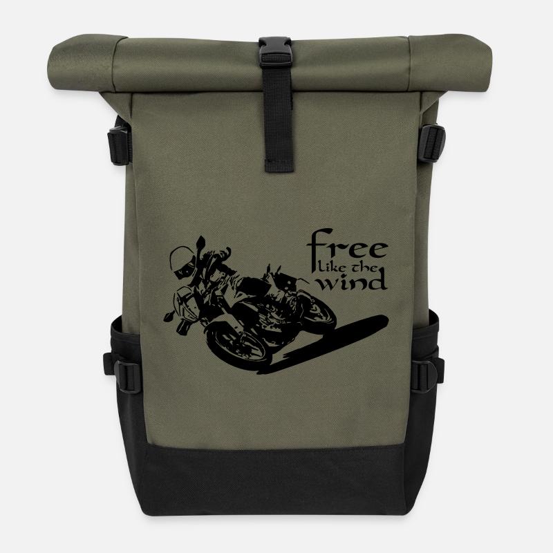 Biker Free - Rolltop Rucksack - Olive/Schwarz