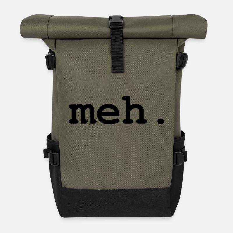 meh humour - Sac à dos roll top - olive/noir