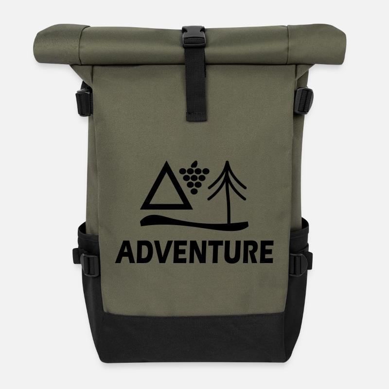 Adventure - Roll Top Backpack - olive/black
