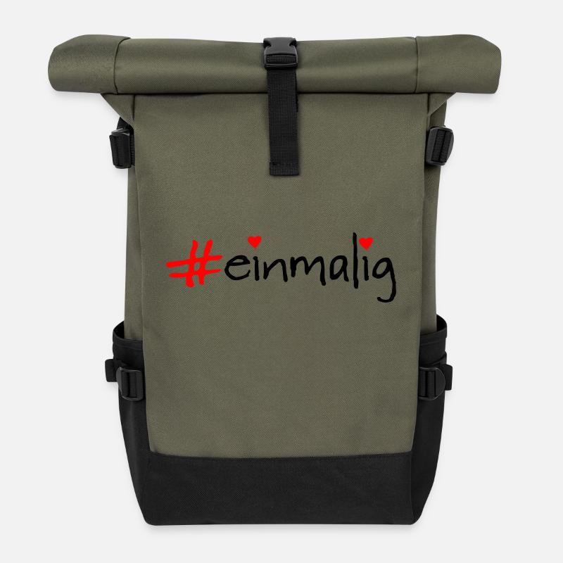 Unique - Roll Top Backpack - olive/black