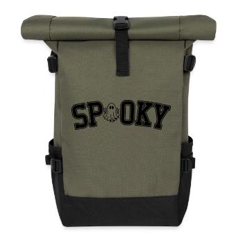 DZ0009 Halloween Gruselig - Rolltop Rucksack - Olive/Schwarz - Vorne