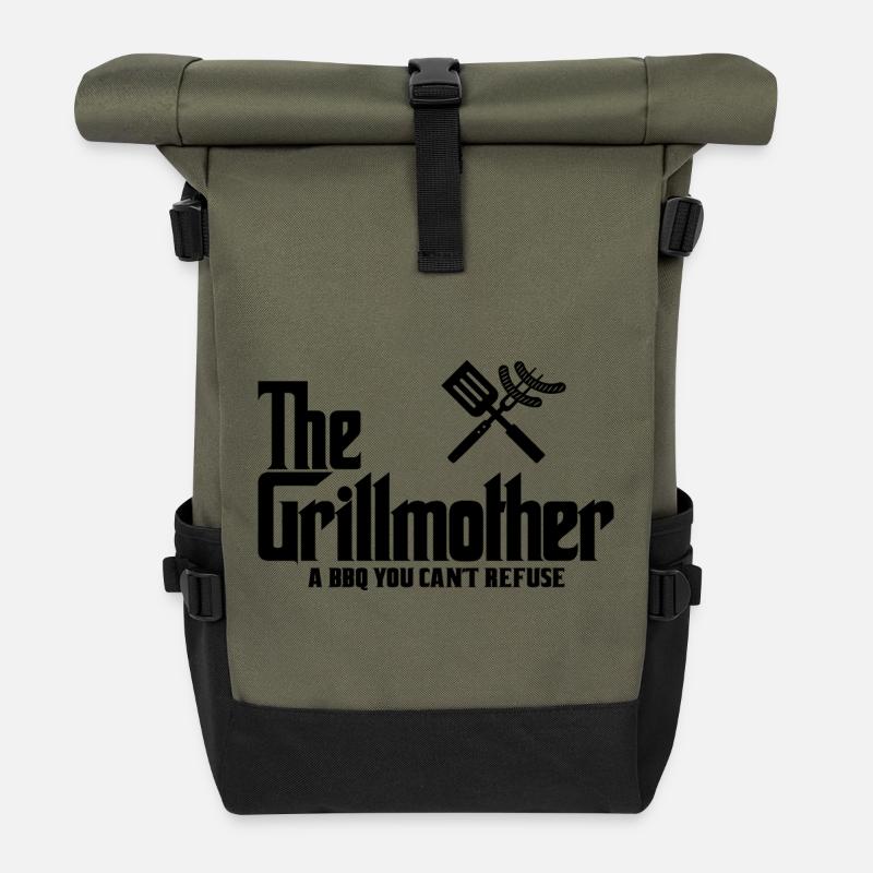 Die Grillmutter - Rolltop Rucksack - Olive/Schwarz