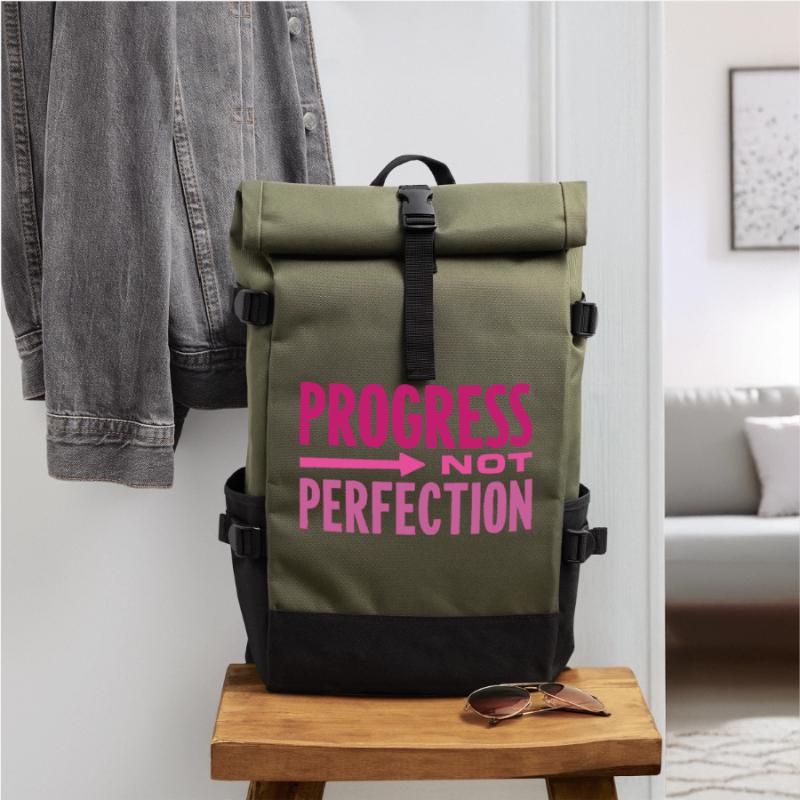 Le progrès, pas la perfection Le progrès compte Sac à dos roll top